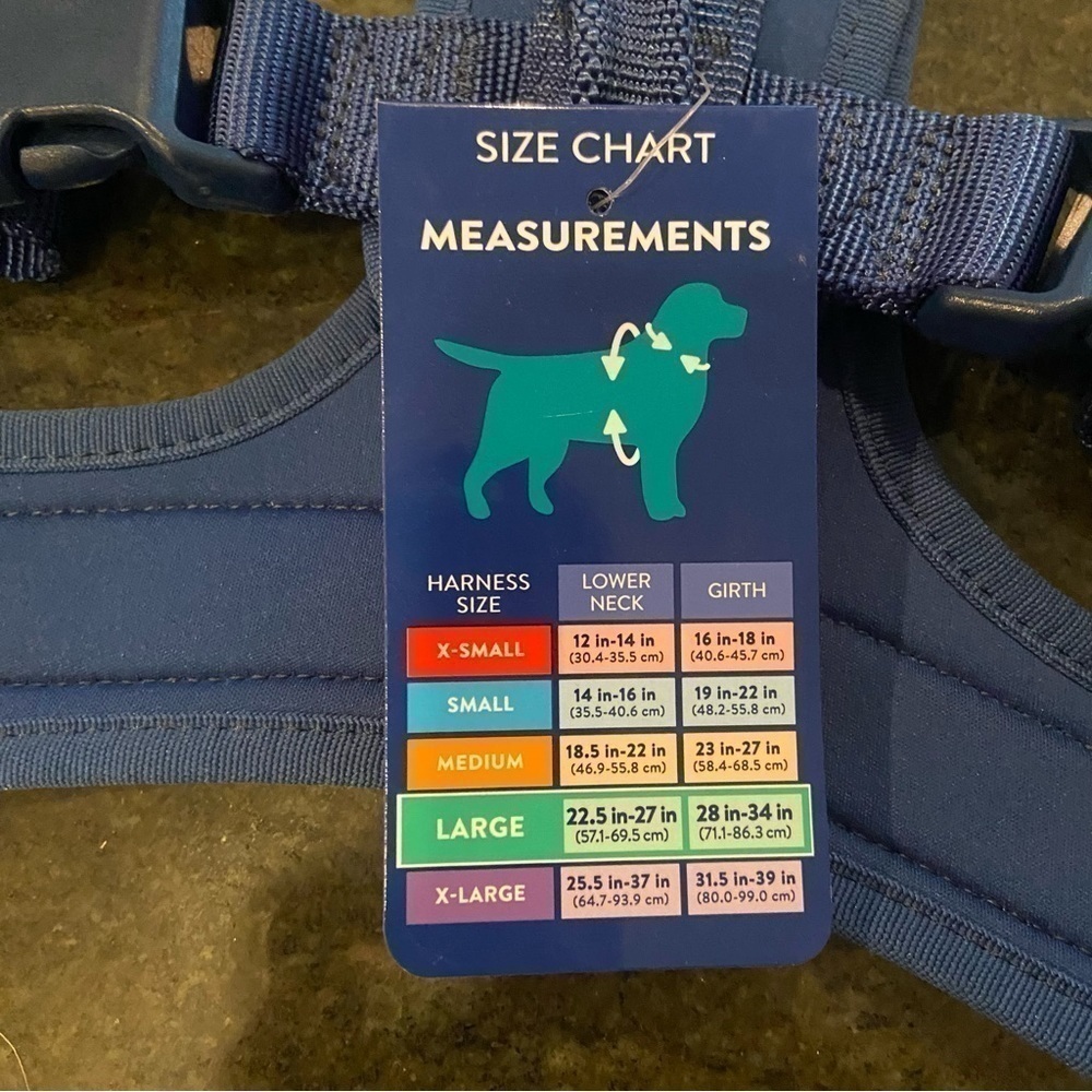Top Paw harness for DOGS: Size L in a rich blue colour and adjustable comfort - Picture 4 of 11